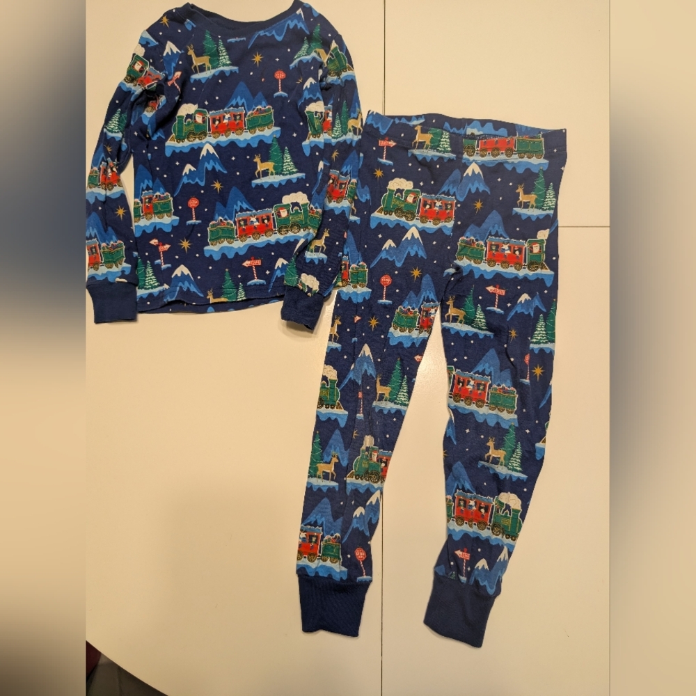 Place Kids Pajama Set - Blue with Train Design